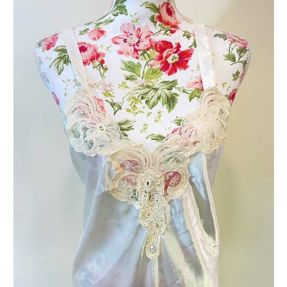 VTG -Indie Sleaze- Y2K Slip- Dress Grunge- Lace On Bust USA- Fairy Core Small - Picture 4 of 10